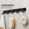 Space aluminum hook, bathroom door without drilling, rear hanger, load-bearing strong adhesive, kitchen and toilet wall towel hook details Picture